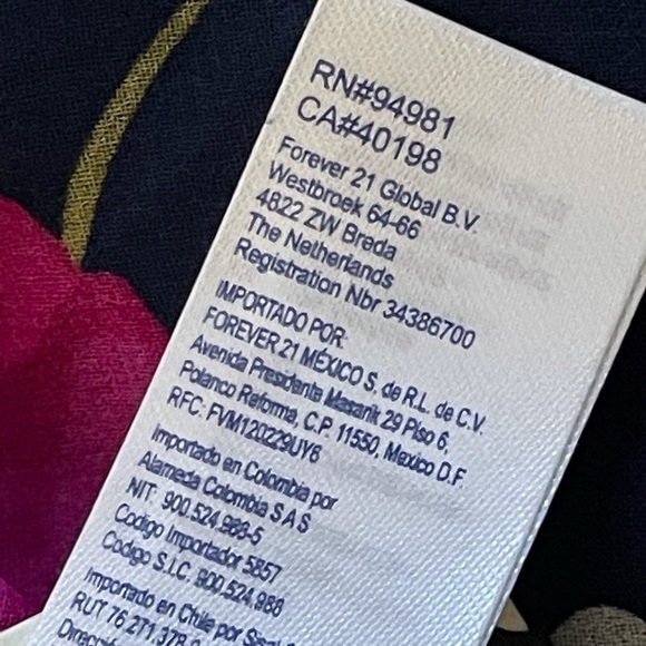 Forever 21 Sheer Babydoll summer flowy top Navy floral New NWT camisole slip top - Picture 8 of 11